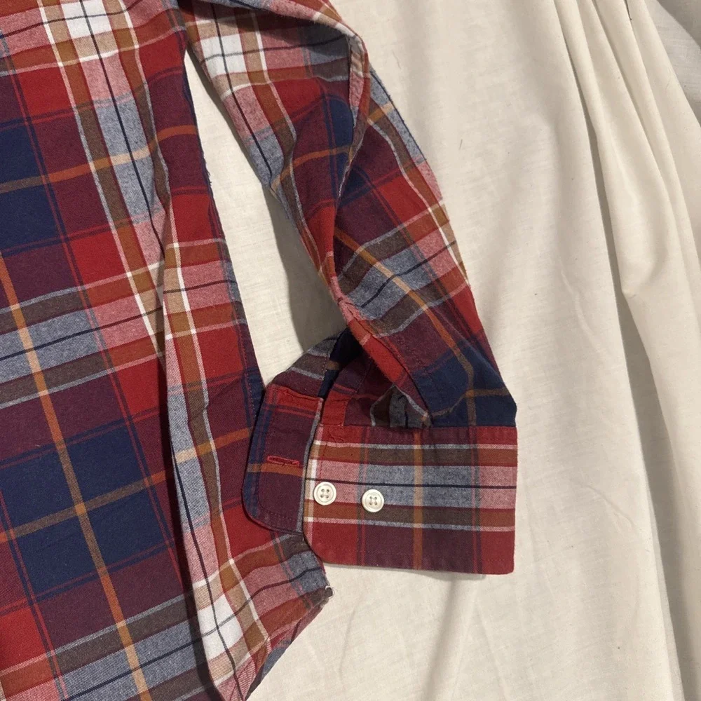 Banana Republic‎ Long Sleeve Button Down Shirt Plaid Men Sz Large With Pocket